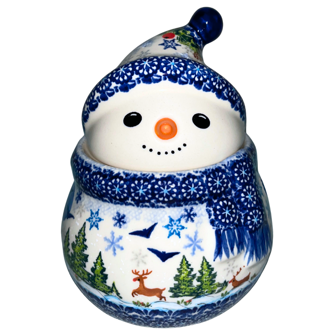 kalich polish pottery moose reindeer snowflakes - Polish Pottery